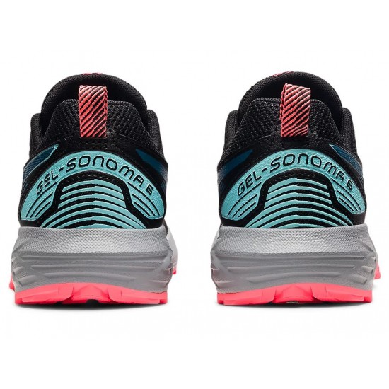 Asics Gel-Sonoma 6 Black/Deep Sea Teal Trail Running Shoes Women