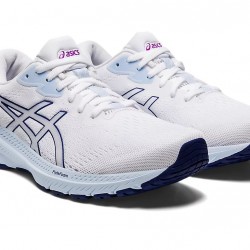 Asics Gt-1000 11 (D) White/Dive Blue Running Shoes Women