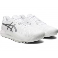 Asics Gel-Resolution 8 White/Pure Silver Tennis Shoes Men