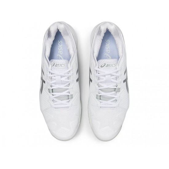 Asics Gel-Resolution 8 White/Pure Silver Tennis Shoes Men