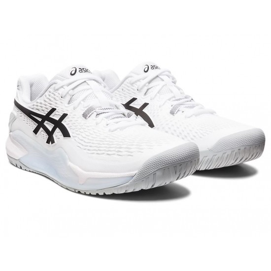 Asics Gel-Resolution 9 White/Black Tennis Shoes Men