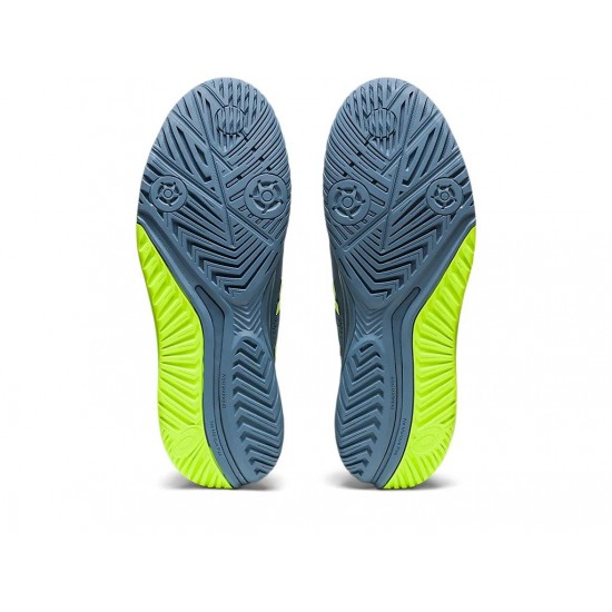 Asics Gel-Resolution 9 Steel Blue/Hazard Green Tennis Shoes Men