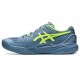 Asics Gel-Resolution 9 Wide Steel Blue/Hazard Green Tennis Shoes Men