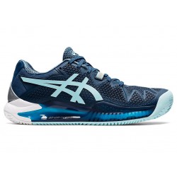 Asics Gel-Resolution 8 Clay Light Indigo/Clear Blue Tennis Shoes Women