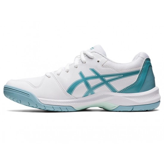 Asics Gel-Dedicate 7 White/Smoke Blue Tennis Shoes Women