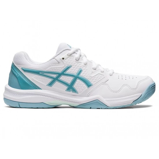 Asics Gel-Dedicate 7 White/Smoke Blue Tennis Shoes Women