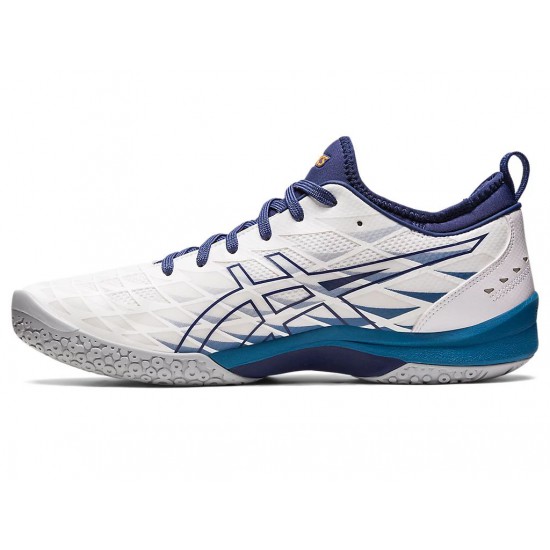 Asics Blast Ff 3 White/Deep Ocean Volleyball Shoes Men