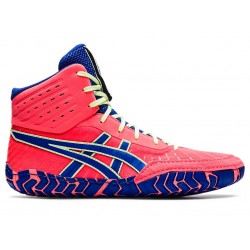 Asics Aggressor 4 Blazing Coral/Lapis Lazuli Blue Wrestling Shoes Men