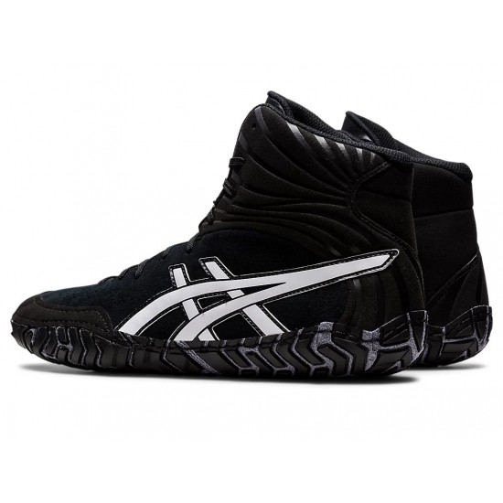 Asics Aggressor 5 Black/White Wrestling Shoes Men