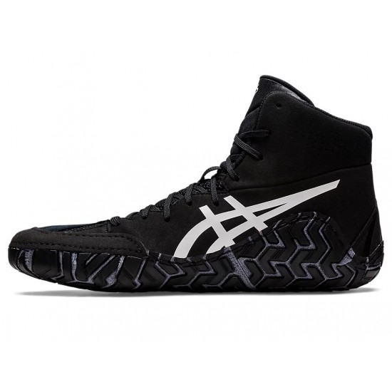 Asics Aggressor 5 Black/White Wrestling Shoes Men