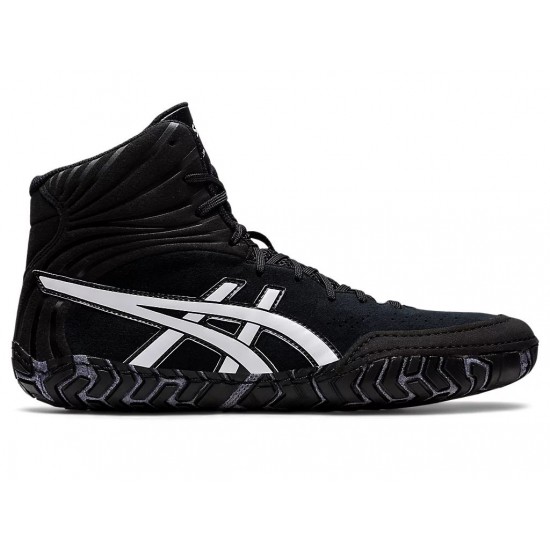 Asics Aggressor 5 Black/White Wrestling Shoes Men