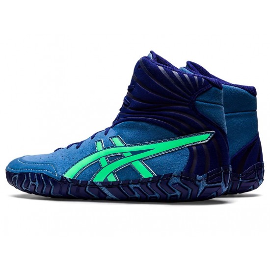 Asics Aggressor 5 Azure/New Leaf Wrestling Shoes Men