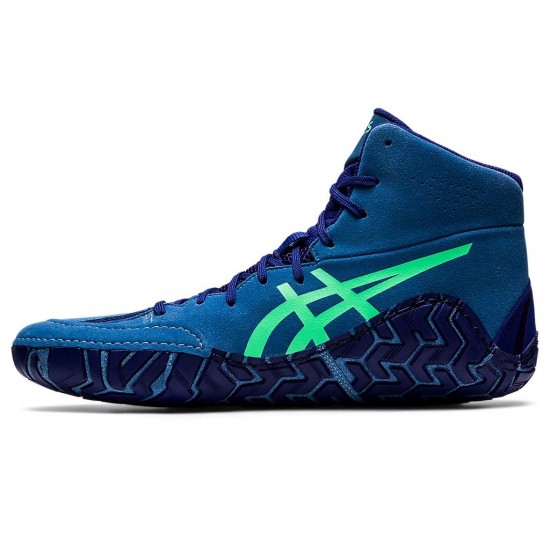 Asics Aggressor 5 Azure/New Leaf Wrestling Shoes Men